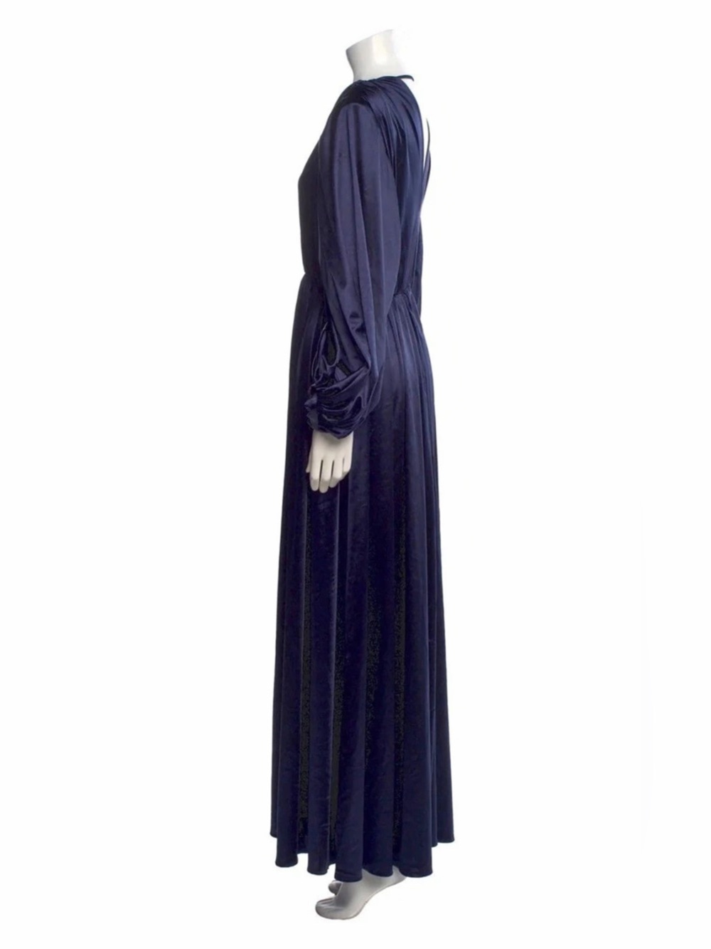 Bronx and Banco Navy Long Sleeve Satin Maxi Dress - Picture 3 of 5